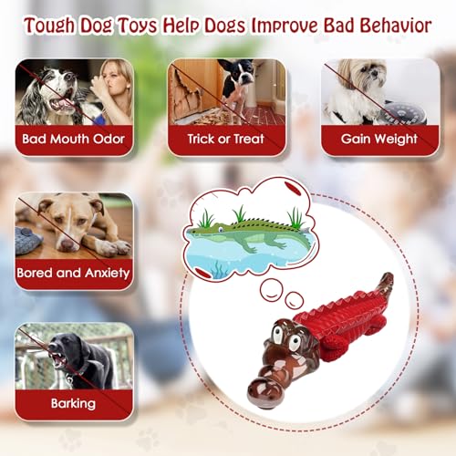 Jeefome Dog Toys for Aggressive Chewers - color: Red