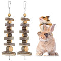 Small Animal Chews Toy Apple Wood Block Cage Hanging Molars Treats Snack