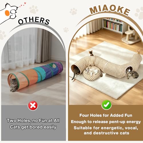 3-in-1 Bunny Tunnel Bed,Collapsible Rabbit Tunnel Toy,Portable Playground - color: YellowPlaid