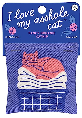 Blue Q Catnip - Cute Cat Toys for Biting with Funny Graphics -I Love My Cat - color: I Love My A'hole Cat