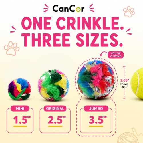 Jumbo Crinkle Balls for Cats – 3.5 Inch, 1 Pack - size: 3.5 inch (Pack of 1)