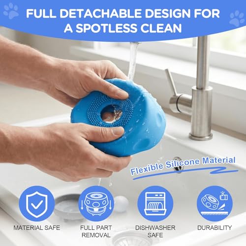 H&H Pets Dog Lick Bowl with Built-in Ball for Liquid Treats – Interactive Dog Feeding Bowl with Rolling Ball, Anti-Spill, Enrichment Lick Toy for All Breeds & Puppy