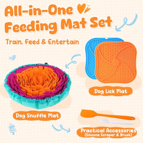 KIPRITII Snuffle Mat for Dogs & Dog Lick Mat for Small & Medium Dogs