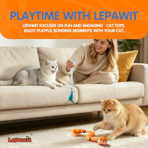 Cat Teaser Toys with Feathers and Bells, Flexible Tube 4-Pack - style: Snake shaped-4pcs