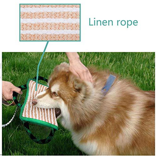 ToLanbbt Dog Toy, Tug of War Jute Bite Pillow (11' x 7.8'), Training Equipment for Medium to Large Dogs, Green - style: Style 1