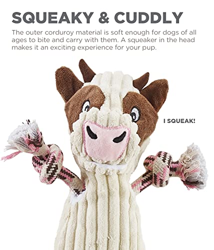 Outward Hound by Charming Pet Ranch Roperz Cow Plush Squeaky Dog Toy - color: Ranch Roperz Cow