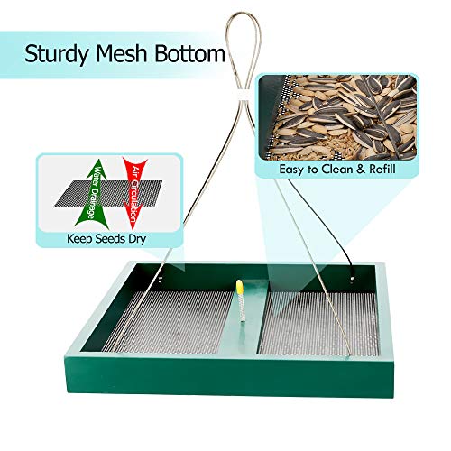 Solution4Patio 360° Viewing Outdoor Platform Bird Feeder, Rustproof Mesh - style: Green Platform