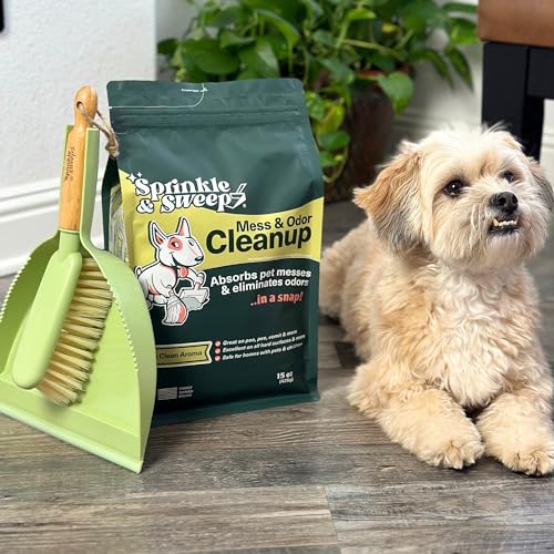 Sprinkle & Sweep: Pet Mess & Odor Cleanup - 15oz Bag - Dog Accident & Mess Clumping Powder, Remove Pee-Poop-Vomit from Hard Surfaces, Ultra-Absorbent - style: 15 Ounce (Pack of 1)