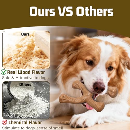 Indestructible Dog Toys for Aggressive Chewers, Durable Long-Lasting Dog Chew Toys for Medium & Large Breed 25-80 lbs, Tough Wood Chewing Sticks for Teeth Cleaning, Stress & Boredom Relief - color: X