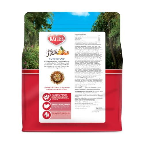 Kaytee Fiesta Conure Bird Food, Nutritious Fun Blend, 4.5 Pounds