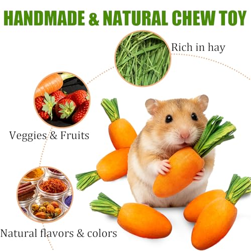 Hamiledyi Hamster Chew Toys Rabbit Chew Toys for Teeth Guinea Pig Treats Enrichment Habitat Decor for Bunny Chinchilla Gerbil Rat (26 Pcs) - size: 26 Pcs
