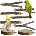 8 Pack Natural Wood Bird Perches for Cage, Wooden Parrot Perch - size: Medium Size-8 Pack