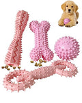4 Pack Puppy Teething Chew Toys for Small Medium Dogs Pink Girl Dog Toy Set - color: Pink, size: Small