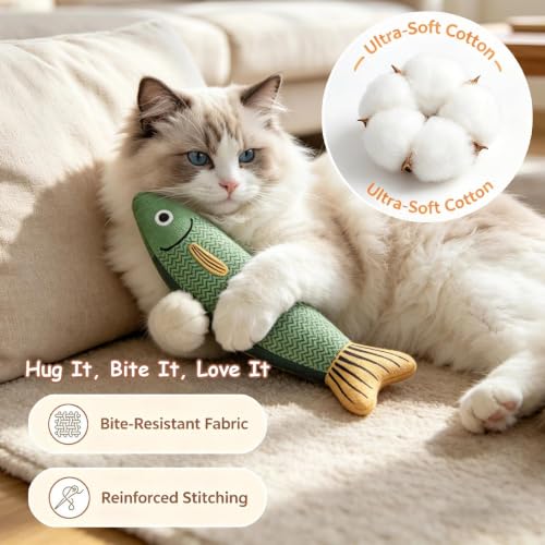 Autumn Knife Fish Cat Toy, 4 Pack Catnip Toys