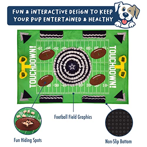 NFL Dallas Cowboys Dog Snuffle Mat – Interactive Pet Slow Feeder, Football Field Design Food Puzzle Toy for Dogs & Cats, Foraging Activity Mat for Smarter Feeding - color: Dallas Cowboys