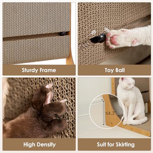 EHEYCIGA 2-Pack Cat Scratcher, 19.7 Vertical Indoor Cardboard Scratch Pad - size: Medium 2PC (19.7'' tall)