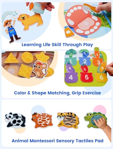 BizyKoady Montessori Busy Book for Toddlers 1-3, Felt Busy Board Dog Theme - style: Dog Book