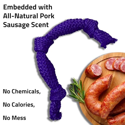 Playology Rope Dog Toys for Large Senior Dogs - Jumbo, Pork Sausage Scent - size: Jumbo Rope, style: Pork Sausage