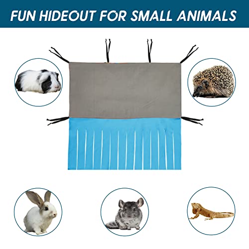 RIOUSSI Guinea Pig Hideout Hideaway Corner Fleece Toys Cage Accessories - color: Blue Rectrangle