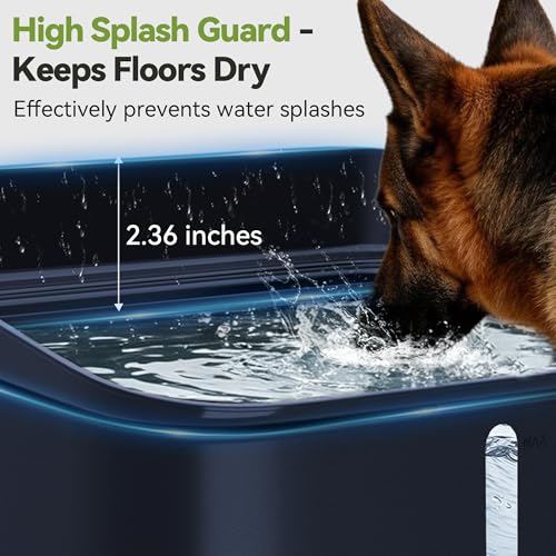 UPSKY 2.9Gal No Spill Dog Water Bowl, 4 Height Adjustable Elevated Bowl - color: Blue