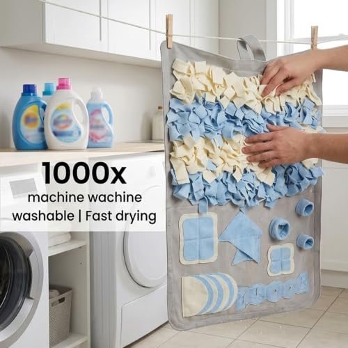 Snuffle Mat for Dogs: Slow Food Interactive Experience - color: Grey, size: Medium 22x38 inch