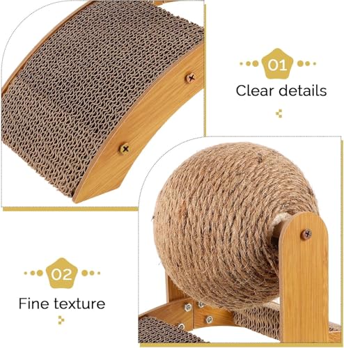 Cat Bunny Toys Scratcher, 2-in-1 Rabbit Kitten Sisal Rope for Scratcher, Cute Scratching Pad Ball with Cardboard, Claw Interactive Toys Nail Scratching Post for Indoor Pets Ferrets Small Animals