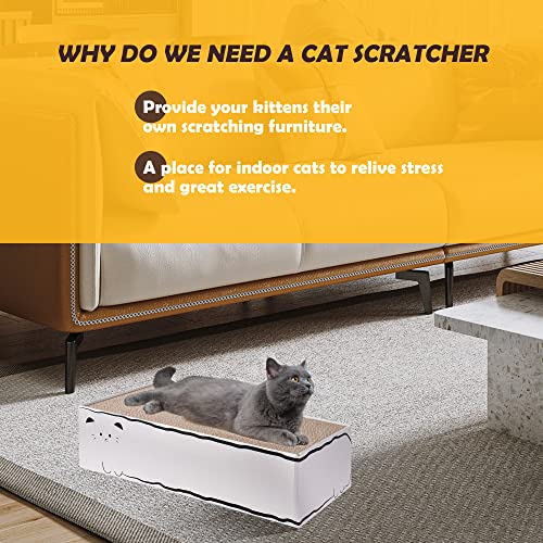 Smartbean Cat Scratcher, 17.3"L x 7.9"W x 4.7"H, Reversible Design for Double Service Life - size: Scratch Box - 5 pcs