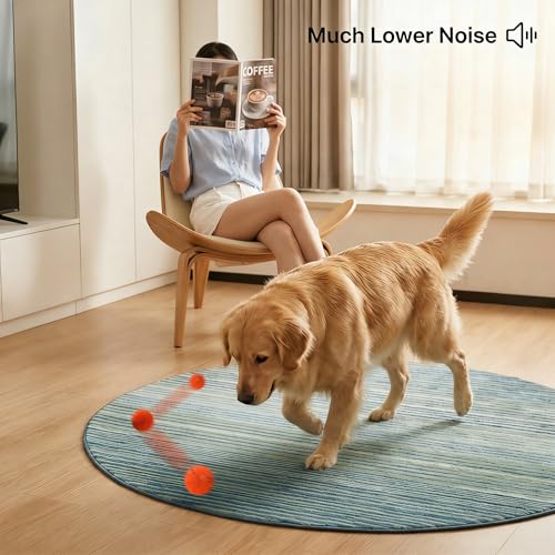 Interactive Dog Ball, 2 Modes Automatic Dog Toy, IPX7 Waterproof - color: Orange-1