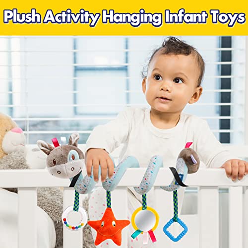GKDOMS Baby Car Seat Toys Spiral Hanging Stroller Activity Toy for 0+Months - style: Donkey