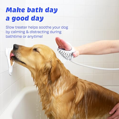 Aquapaw Lick Mat for Dogs 2-Pack, Suction Cup Dog Slow Feeder Pad & Licking Mat for Peanut Butter Treats – Calming Dog Bathing Aid, Stress Relief & Mental Stimulation for All Breeds - White