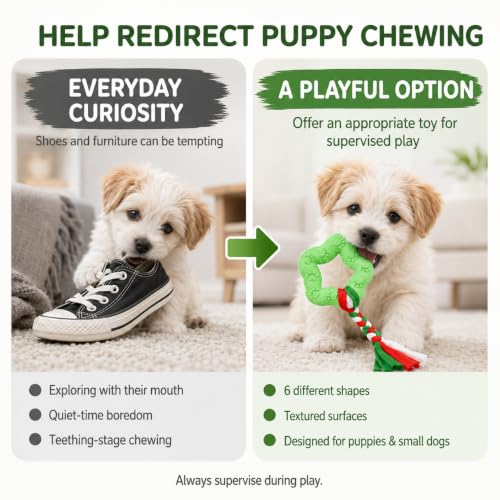 Halloween Puppy Chew Toys, 6 Pack Teething Toys for Small Breed Puppies - color: 6 Pack Green Chew Toys