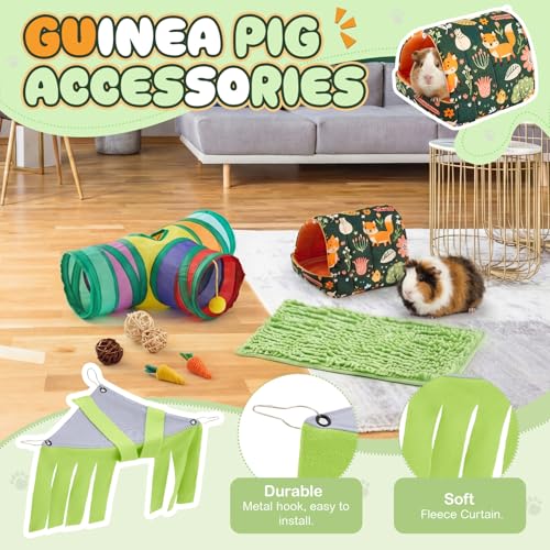 Guinea Pig Starter Kit, 12-Piece Cage Set,Stylish Style,Green - color: Green, style: Stylish Style
