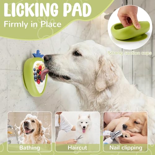 Freeze Dog Lick Bowl, Animire Non-Slip Slow Feeder Lick Mat for Dogs, Silicone Dog Enrichment Bowl for Distraction Anxiety Relief Boredom, BPA Free, Dishwasher Safe(Green,S) - color: B- Green, size: S