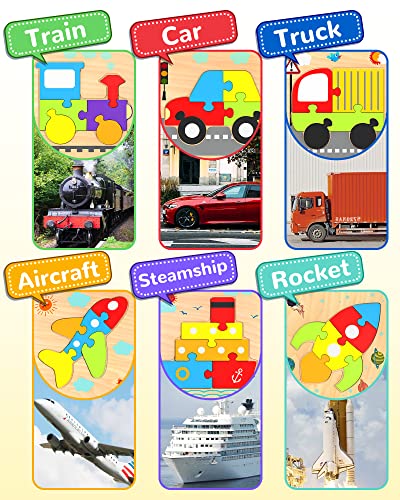 Wooden Toddler Puzzles Gifts Montessori Toys for 1 2 3 Years Old Boys Girls