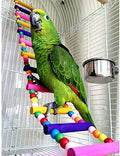 Litewoo Wood Bird Ladder Bridge, Climbing Parrot Swing for Cage
