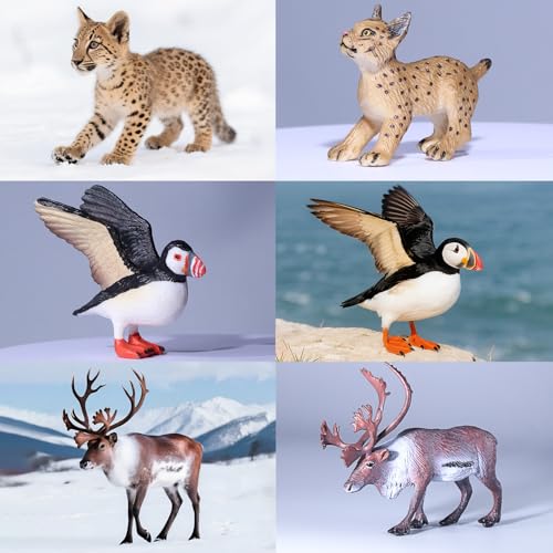 SIENON 60Pcs Mini Arctic Figures with Winter Animals Toy for Kids - style: Polar