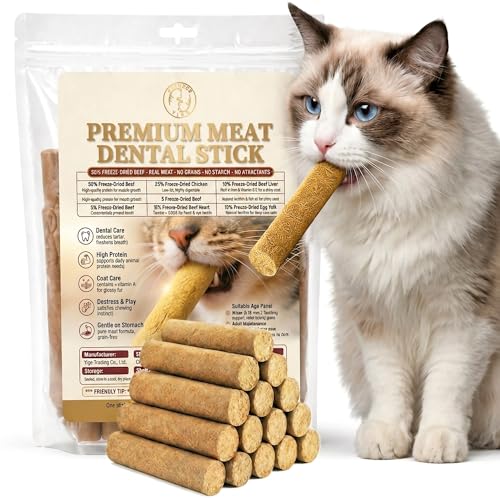 Freeze Dried Cat Chew Sticks Kitten Beef Treats No Grass 15pcs - size: Pro-15 Pack