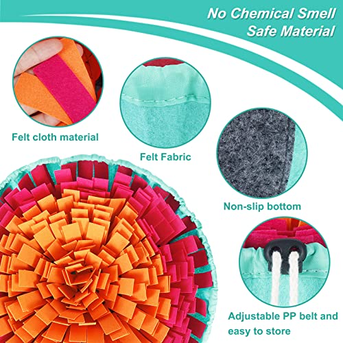 Vivifying Snuffle Mat for Dogs, Interactive Sniff Mat for Slow Eating and Keep Busy, Adjustable Dog Digging Toys Encourages Natural Foraging Skills and Mental Stimulation - color: Rose Red Orange