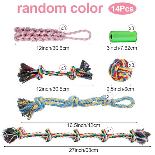 Kifmurase 11PCS Dog Ropes Toys for Aggressive Chewers, Tough Tug of War Dog Toys for Large, Medium & Small Dogs, Heavy Duty Cotton Rope Chew Toy for Boredom