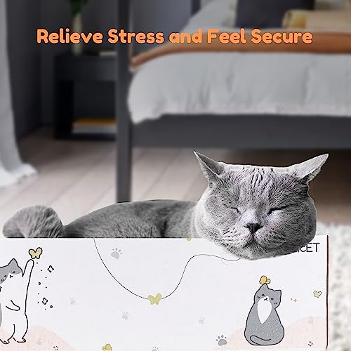 PatiencET Cat Scratch Pad with Box, 4 Pack Cardboard Scratcher Lounge Bed - size: Flat with Box - 4 Pack
