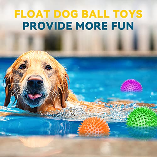 SHARLOVY 3.5” Large Dog Toys Ball, 6 Pack Squeaky Toys, Durable Spiky Ball - size: Large Set of 6