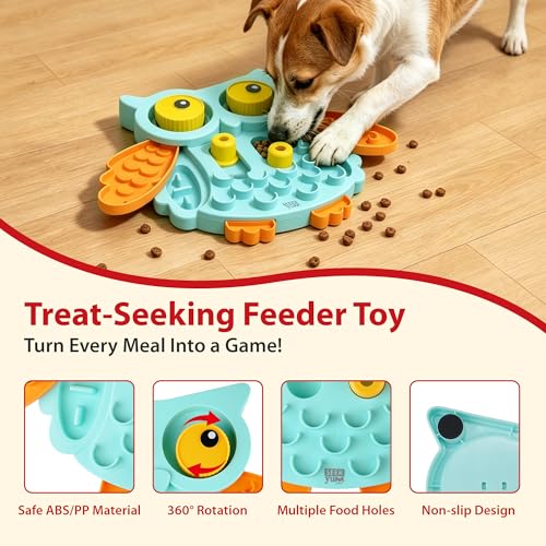 Gigwi Interactive Treat Puzzle Toy, Owl Shape 5 Difficult Levels for Pet - color: Owl