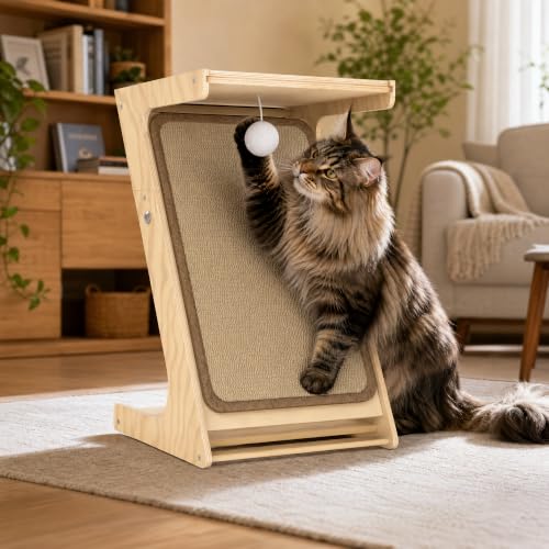 Cat Scratching Post Z-Shaped Cats Scratcher Side Table for Couch Sofa