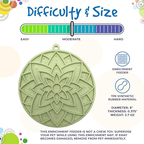SodaPup Lotus eMat – Durable Enrichment Feeder Made in USA from Non-Toxic, Pet-Safe, Food Safe Rubber for Mental Stimulation, Avoiding Overfeeding, Fresh Breath, Digestive Health, Calming, & More - color: Lotus eMat Light Green