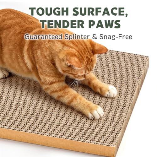 6 Pack Cat Scratch Pad with Nested Boxes, Space-Saving Cat Scratcher Set - size: Deluxe: 2 Nested Boxes, 6 Pads