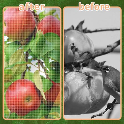 1 Pack Extra-Large Fruit Tree Netting Covers for Birds and Squirrels(15X15ft) –Bird Nets for Fruit Trees with Zipper and Drawstring, Extra Large Durable Mesh Garden Netting to Protect Fruit Trees - size: 15 X15ft