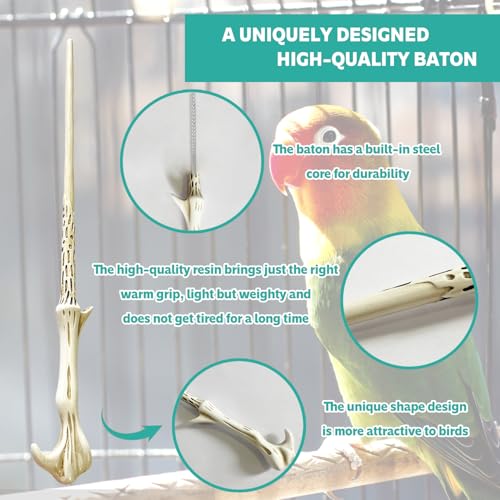 Parrot Training Clicker with Target Stick, Getting Started Bird Clicker Training Kit, All Bird Breeds Training Stick Foster Discipline and Behavior Training, for Parrots Birds Lovers