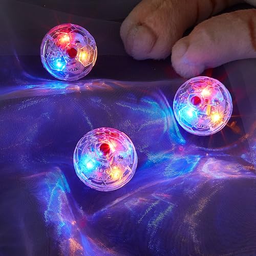 Frienda 4 Pcs Light up Cat Ball LED Motion Ghost Hunting Cat Ball(Clear) - color: Clear