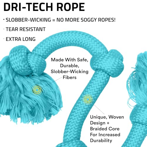 Playology Tug Rope Dog Toys for Large Breeds - Mega, Peanut Butter Scent - size: Mega, style: Peanut Butter
