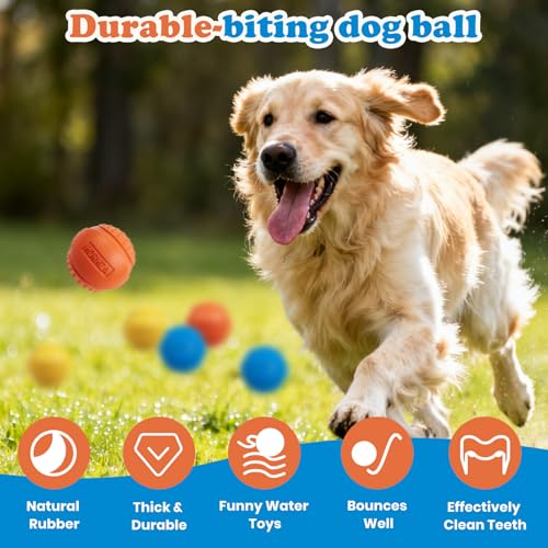 3 Pack Dog Balls, Size Medium for Dogs 20-60 lbs - size: 3 PCS